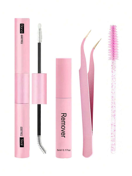 Waloshow Bond And Seal, Remover, 10ml Individual Lashes Glue And Seal, Eyelashes Applicator, 2 In1 Cluster Bond And Seal,Eyelashes Brush, Glue For Cluster Lashes, Tweezers, Bond For Clusters, Lashes Bond & Seal, Eyelashes Glue, Eyelash Extension Tool.