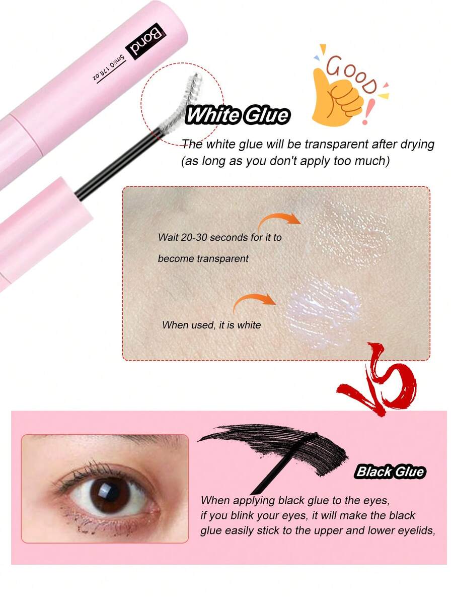 Waloshow Bond And Seal, Remover, 10ml Individual Lashes Glue And Seal, Eyelashes Applicator, 2 In1 Cluster Bond And Seal,Eyelashes Brush, Glue For Cluster Lashes, Tweezers, Bond For Clusters, Lashes Bond & Seal, Eyelashes Glue, Eyelash Extension Tool.