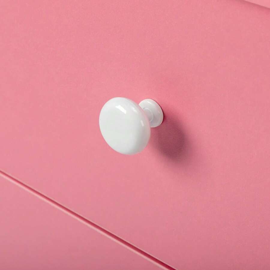 Folding Pink Nail Desk with Storage