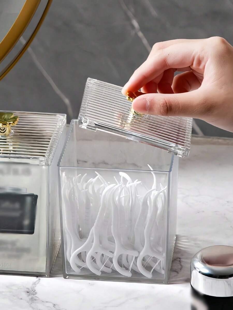 Stackable Acrylic Cosmetic Organizer with Lid