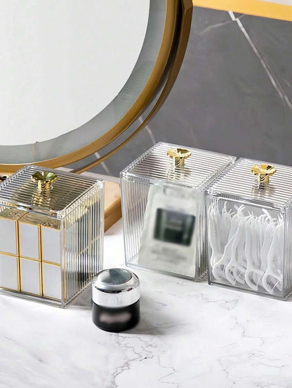 Stackable Acrylic Cosmetic Organizer with Lid