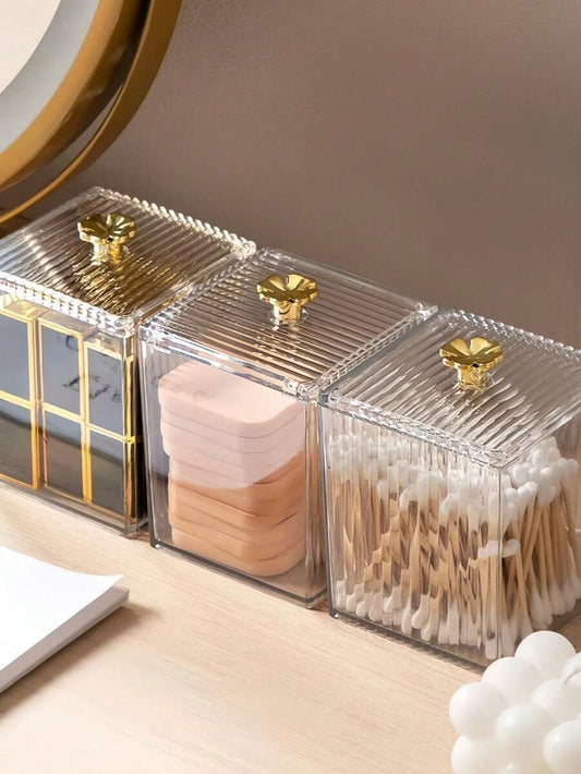 Stackable Acrylic Cosmetic Organizer with Lid