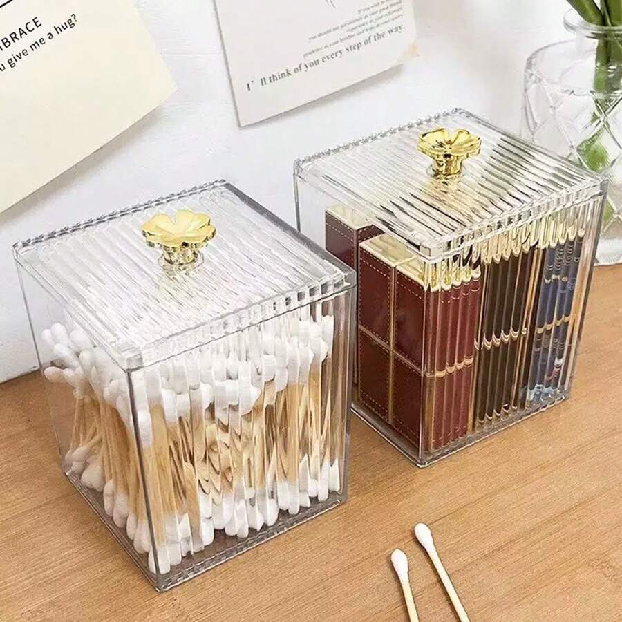 Stackable Acrylic Cosmetic Organizer with Lid