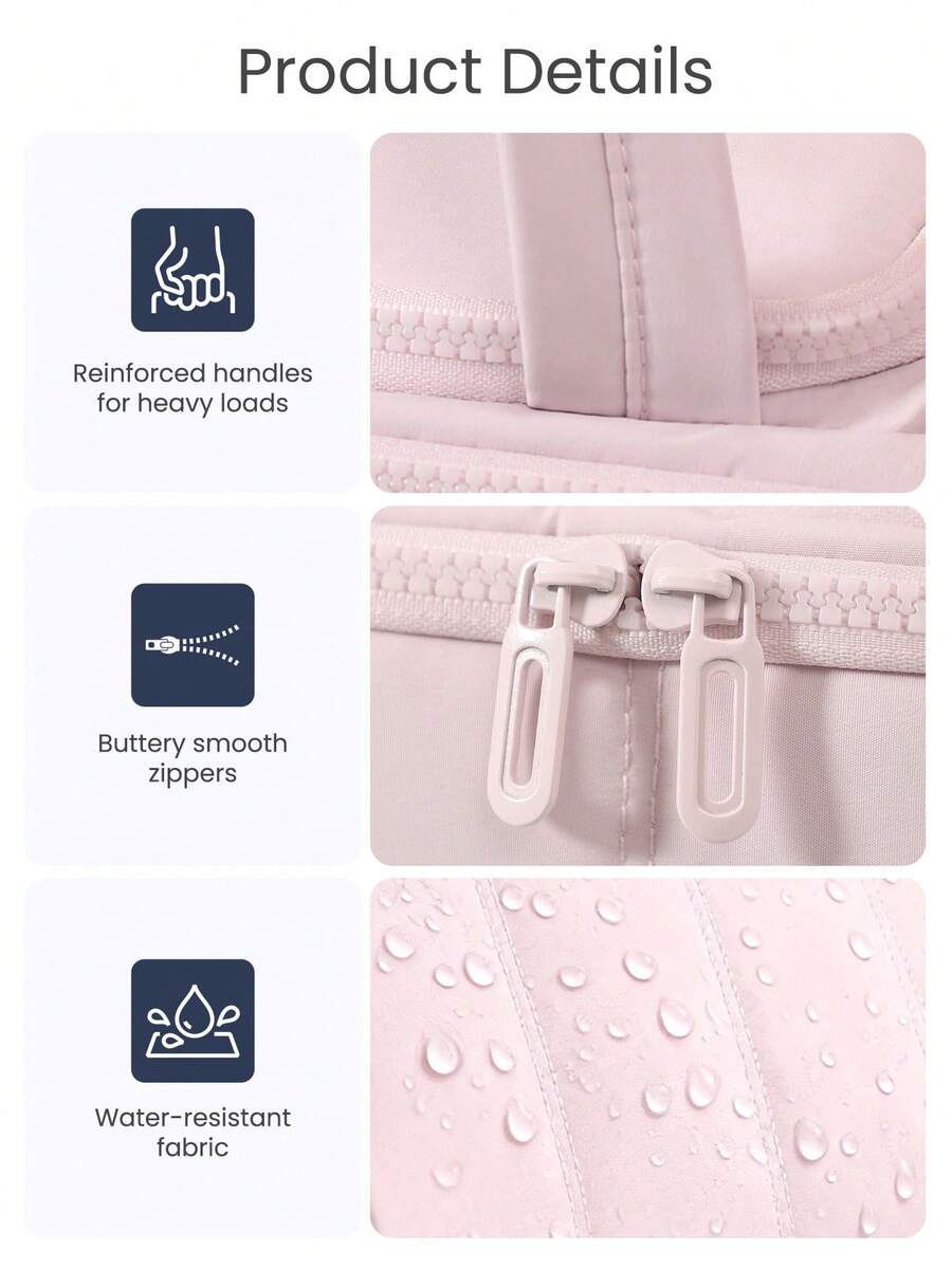 Multi-Pocket Padded Travel Makeup Bag