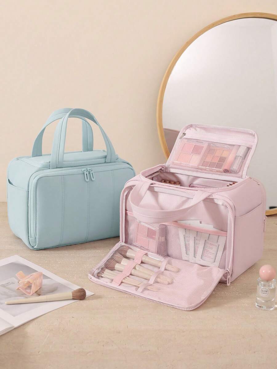 Multi-Pocket Padded Travel Makeup Bag