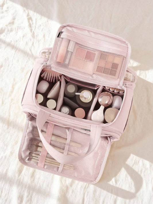 Multi-Pocket Padded Travel Makeup Bag