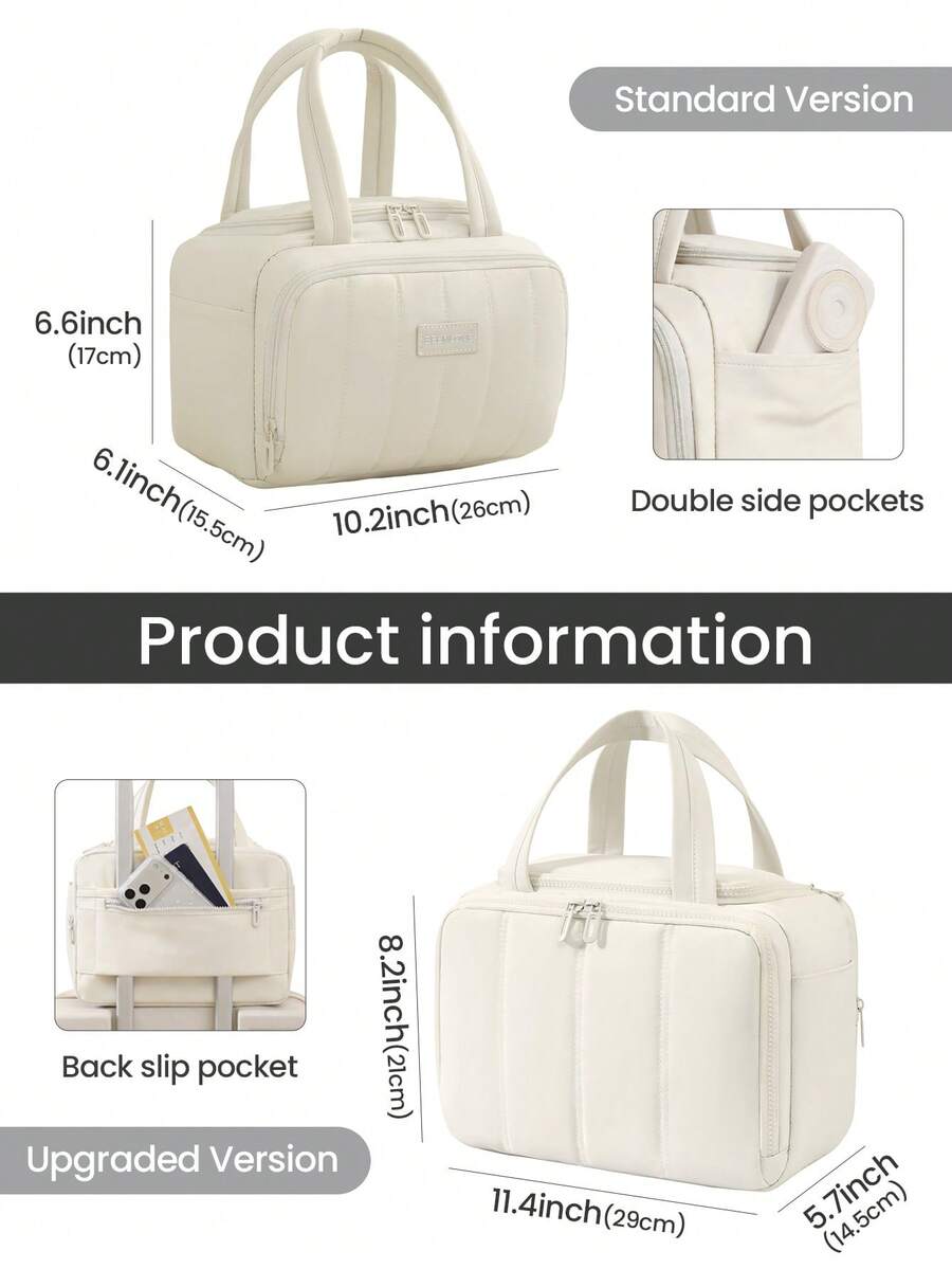 Multi-Pocket Padded Travel Makeup Bag