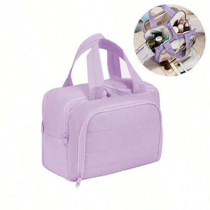Dual-Opening Padded Travel Makeup Bag