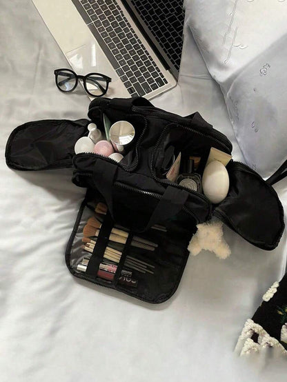 Dual-Opening Padded Travel Makeup Bag