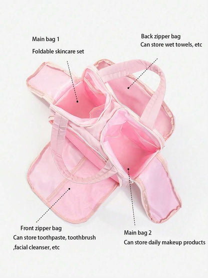 Dual-Opening Padded Travel Makeup Bag