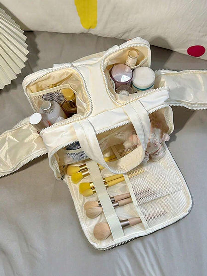 Dual-Opening Padded Travel Makeup Bag
