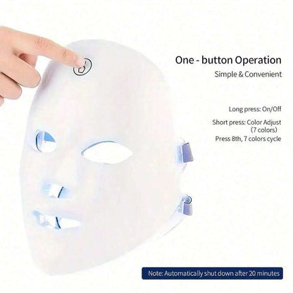 USB-Rechargeable 7-Color LED Facial Light Mask