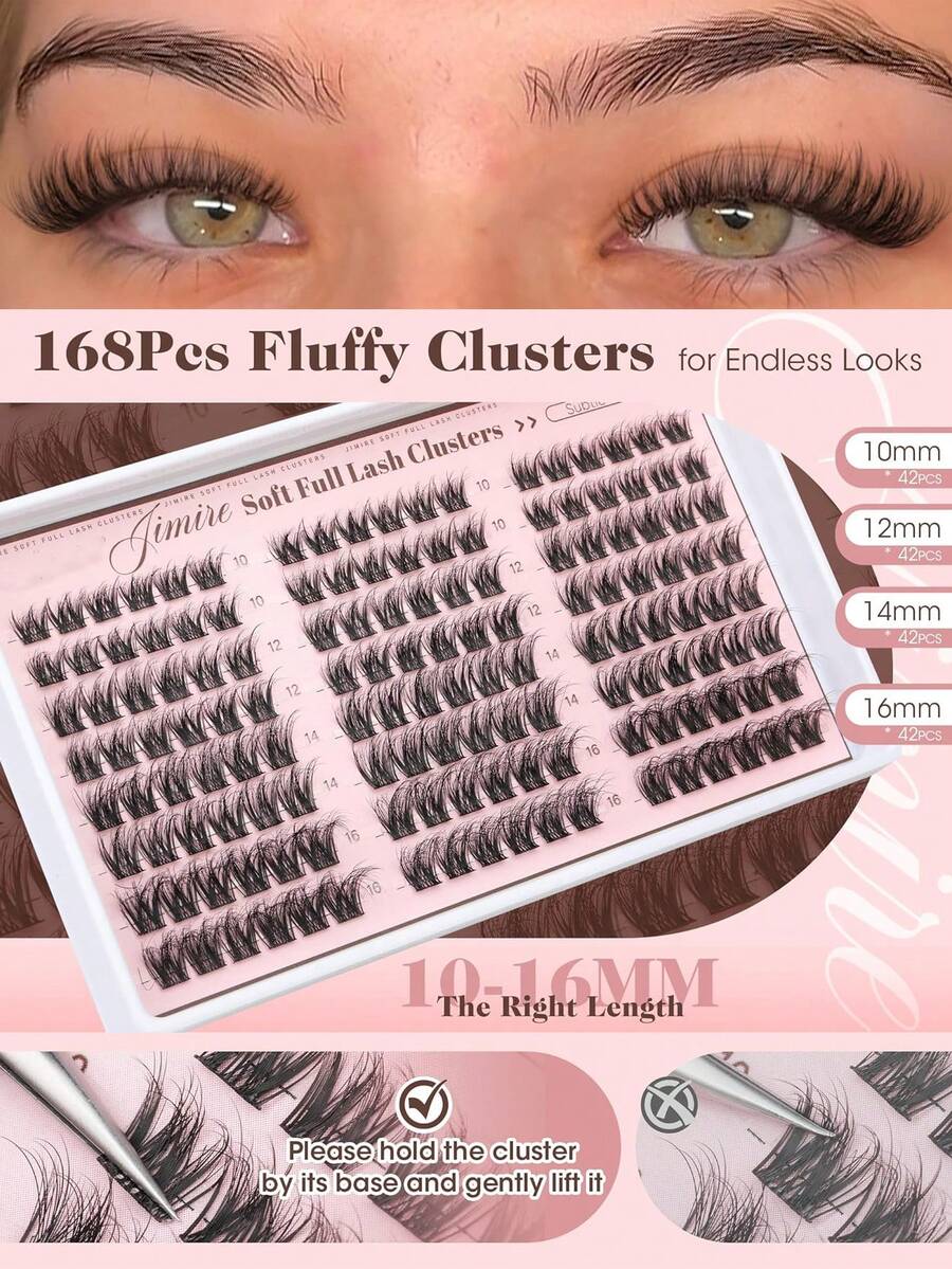 Natural Eyelash Clusters, Fine Dense Eyelash Clusters, Cat Eye Clusters, Eyelash Extension Natural Effect 10-16mm Pre-Mapped Eyelash Clusters, Single Eyelash Clusters, Eyelash Clusters