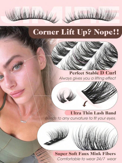Natural Eyelash Clusters, Fine Dense Eyelash Clusters, Cat Eye Clusters, Eyelash Extension Natural Effect 10-16mm Pre-Mapped Eyelash Clusters, Single Eyelash Clusters, Eyelash Clusters