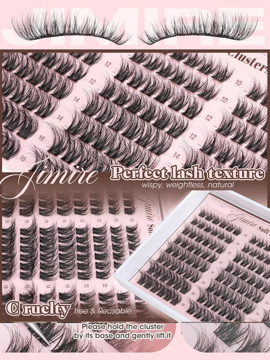 Natural Eyelash Clusters, Fine Dense Eyelash Clusters, Cat Eye Clusters, Eyelash Extension Natural Effect 10-16mm Pre-Mapped Eyelash Clusters, Single Eyelash Clusters, Eyelash Clusters
