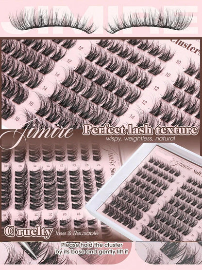 Natural Eyelash Clusters, Fine Dense Eyelash Clusters, Cat Eye Clusters, Eyelash Extension Natural Effect 10-16mm Pre-Mapped Eyelash Clusters, Single Eyelash Clusters, Eyelash Clusters