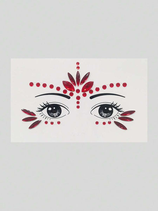 Self-Adhesive Face and Body Gem Sticker Set - 5 Sheets