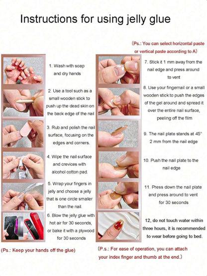 Pink Ghost and Spiderweb Press-On Nail Set