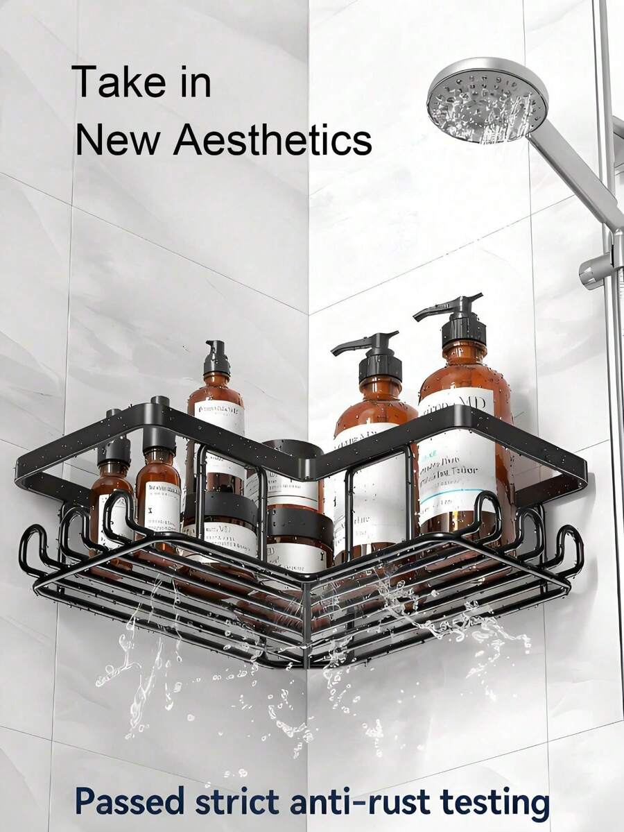 3-Piece Corner Shower Caddy and Soap Dish Set