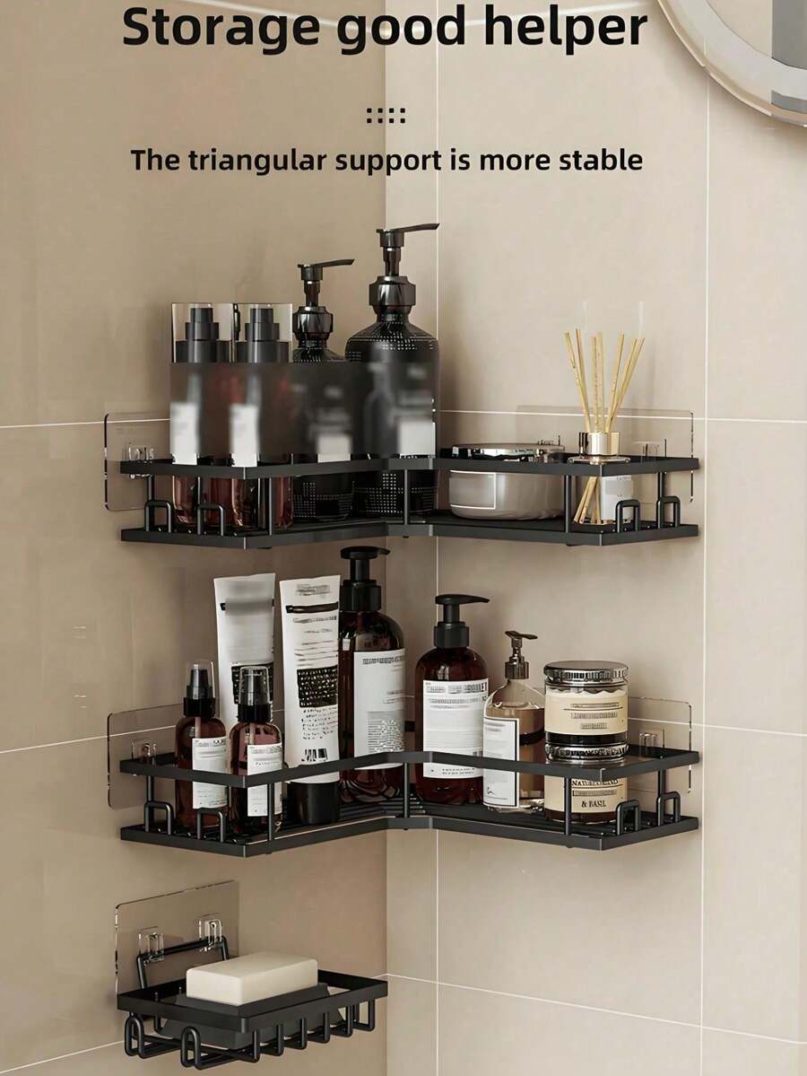 3-Piece Corner Shower Caddy and Soap Dish Set