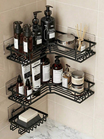 3-Piece Corner Shower Caddy and Soap Dish Set