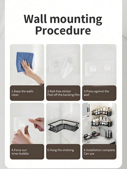 3-Piece Corner Shower Caddy and Soap Dish Set