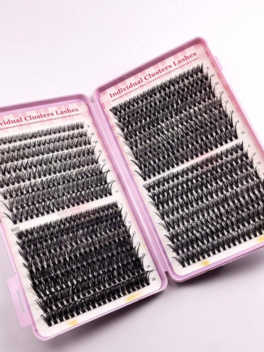640pcs D Curl Single Cluster False Eyelashes, 10-16mm Mixed Length Tray, Large Capacity 10D/20D Mixed Style Segmented Eyelash Book, D Curl Eyelashes, Thick And Long, Suitable For Daily Home Wear, Easy To Use, Single Cluster False Eyelashes