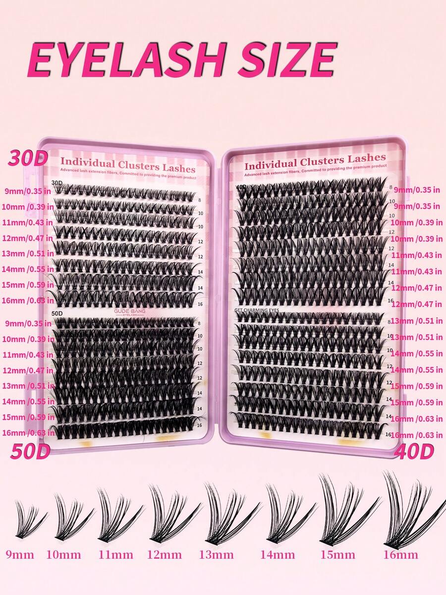 640pcs D Curl Single Cluster False Eyelashes, 10-16mm Mixed Length Tray, Large Capacity 10D/20D Mixed Style Segmented Eyelash Book, D Curl Eyelashes, Thick And Long, Suitable For Daily Home Wear, Easy To Use, Single Cluster False Eyelashes