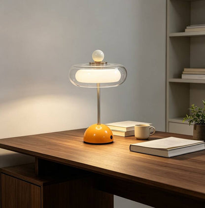 Cloud-Shaped USB Glass Table Lamp with Three-Color Lighting