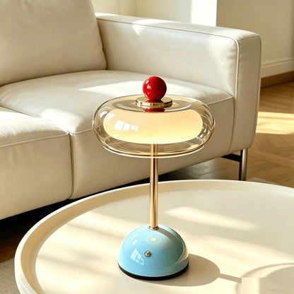 Cloud-Shaped USB Glass Table Lamp with Three-Color Lighting