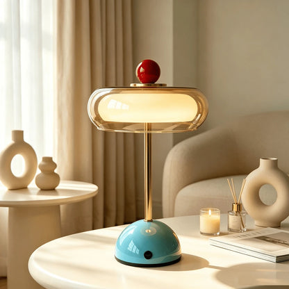 Cloud-Shaped USB Glass Table Lamp with Three-Color Lighting