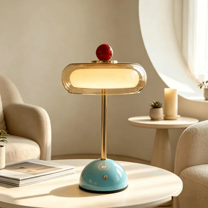 Cloud-Shaped USB Glass Table Lamp with Three-Color Lighting
