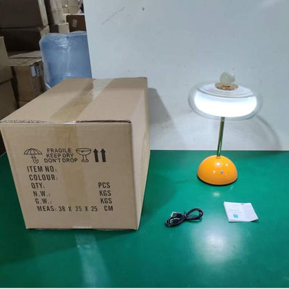 Cloud-Shaped USB Glass Table Lamp with Three-Color Lighting